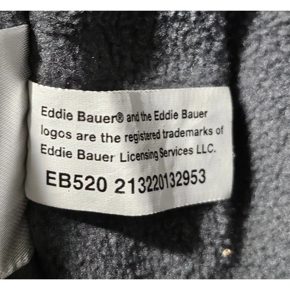 Eddie Bauer Nylon Work Jacket Sherpa Fleece Lined Rain & Wind Resistant Men's Lg